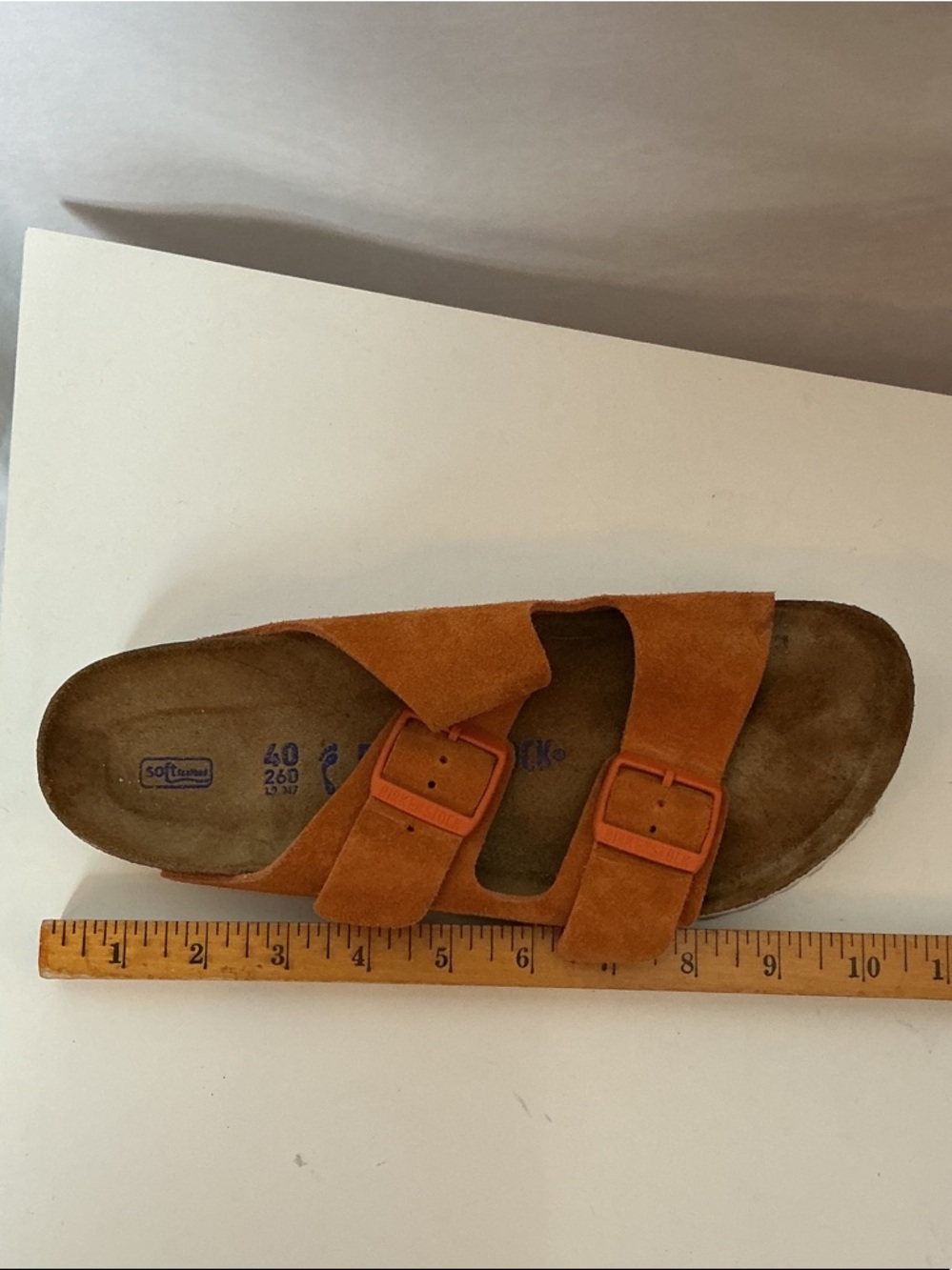 Birkenstock Orange Suede Two-Buckle Sandals - Picture 8 of 9